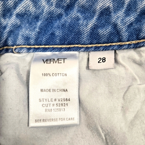 Vervet Blue High Rise Busted Knee Cotton Denim Jeans - Picture 8 of 9